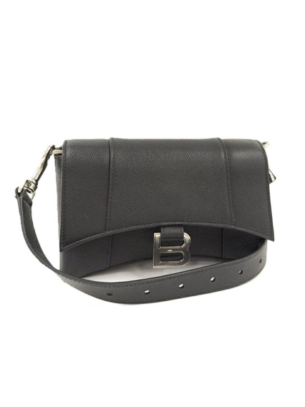 Balenciaga Downtown Shoulder Bag Leather Black